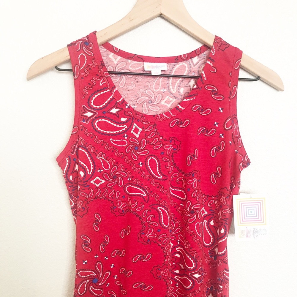 LuLaRoe tank. Size Small. Bandana print.
